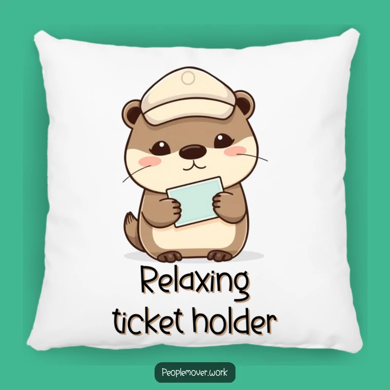 Funny Otter Ticket Pillow - Cozy Comfort & Calm Decor