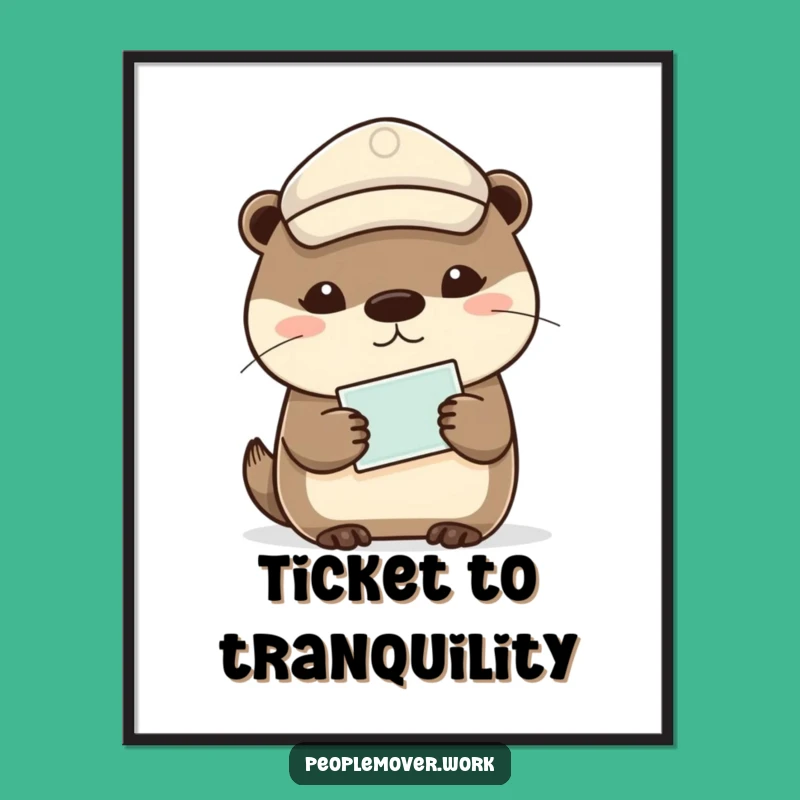 Funny Otter Digital Art Print - Instant Calm Travel Decor