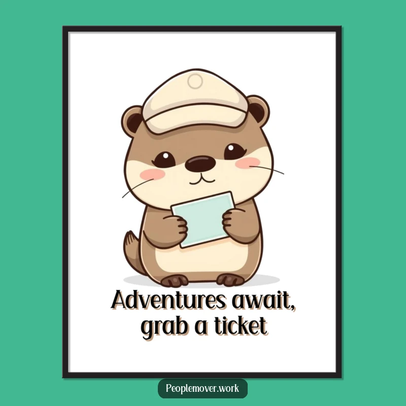 Funny Free Printable Wall Art: Chill Otter Ticket Holder for Decor!