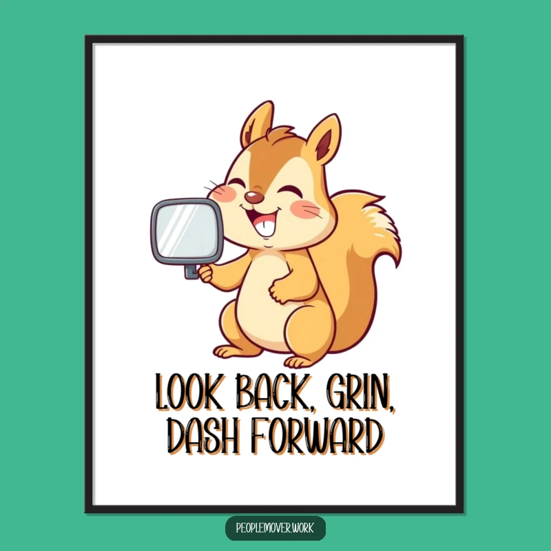 Funny Free Printable Wall Art: Energetic Squirrel Grin for Your Space!